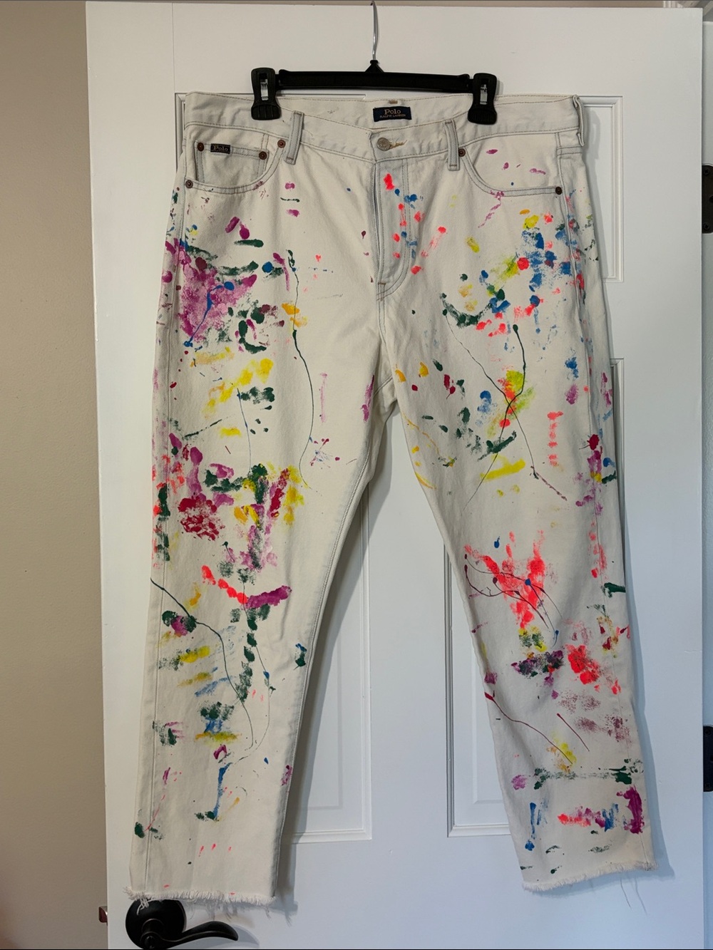 Polo Ralph Lauren Denim Jeans with Multicolor Paint Splatter